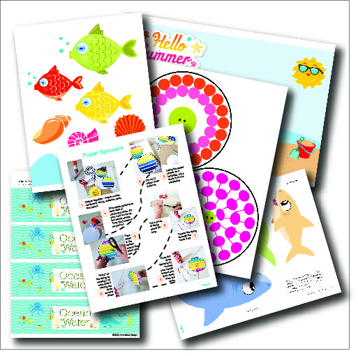 Craft graphics - Lazy Summer Daze theme packet - The Grandkid Connection